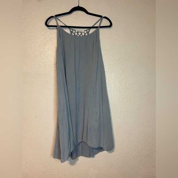 Sandra Fellini Made In Italy Light Blue Sleeveless Top Asymmetrical Lagenlook - Picture 8 of 13